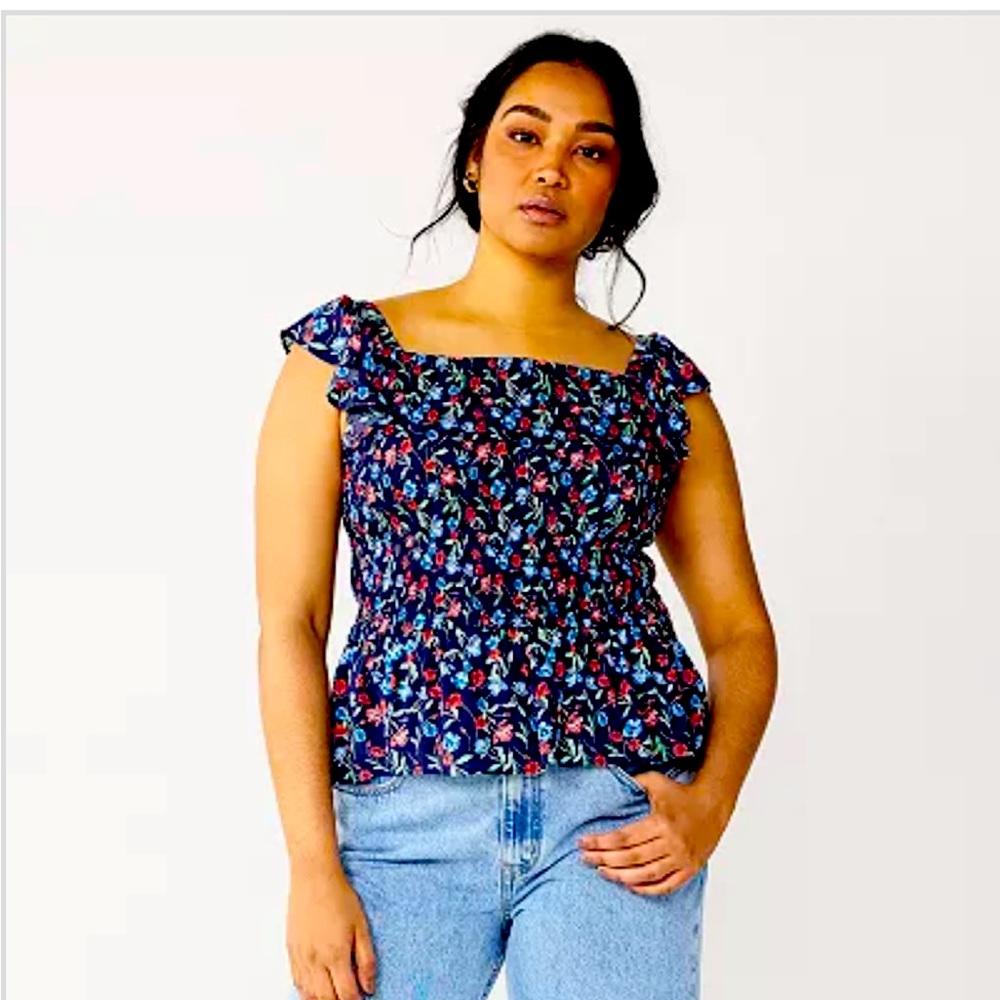 Draper James Smocked Peplum top L